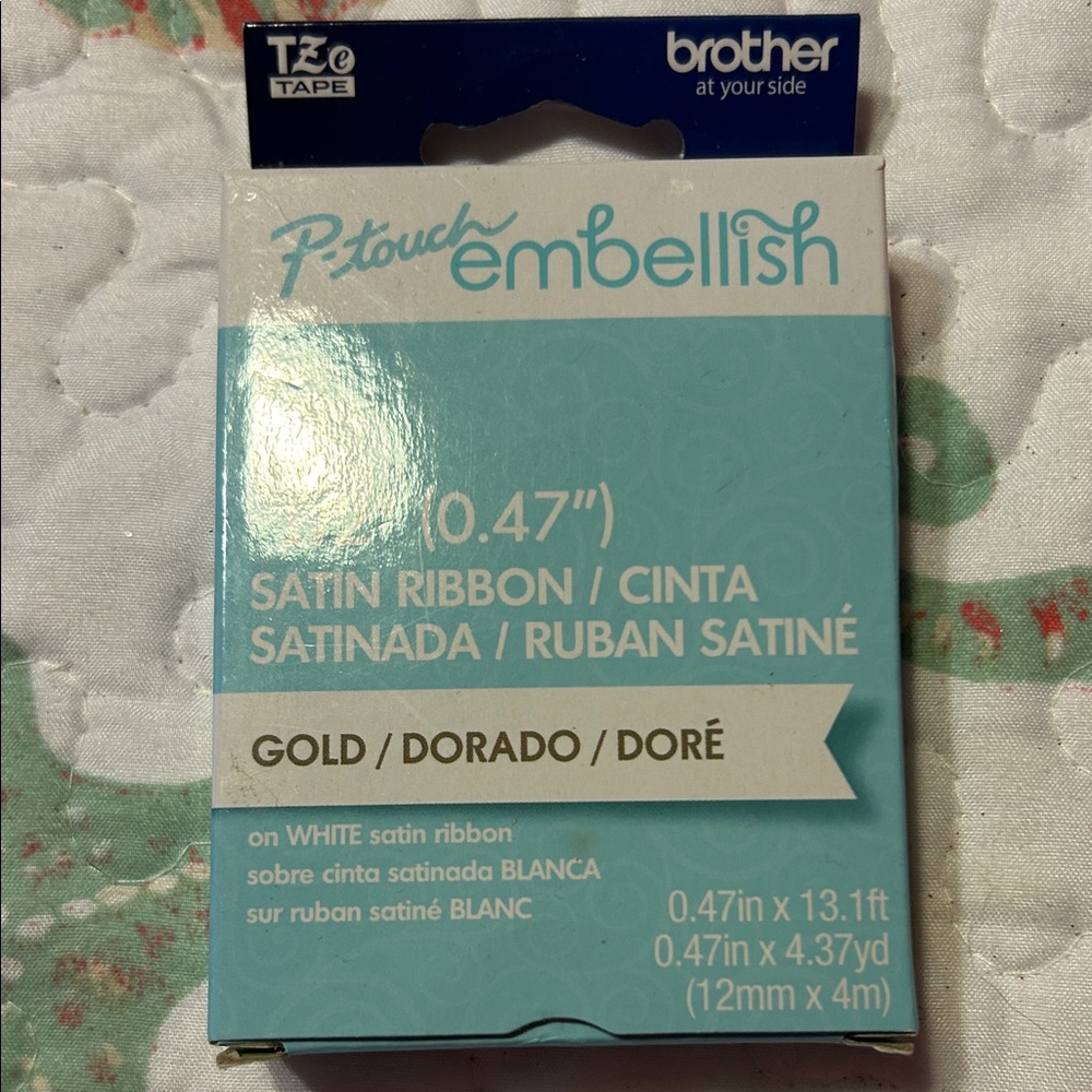 Brother P-touch Embellish Gold Satin Ribbon